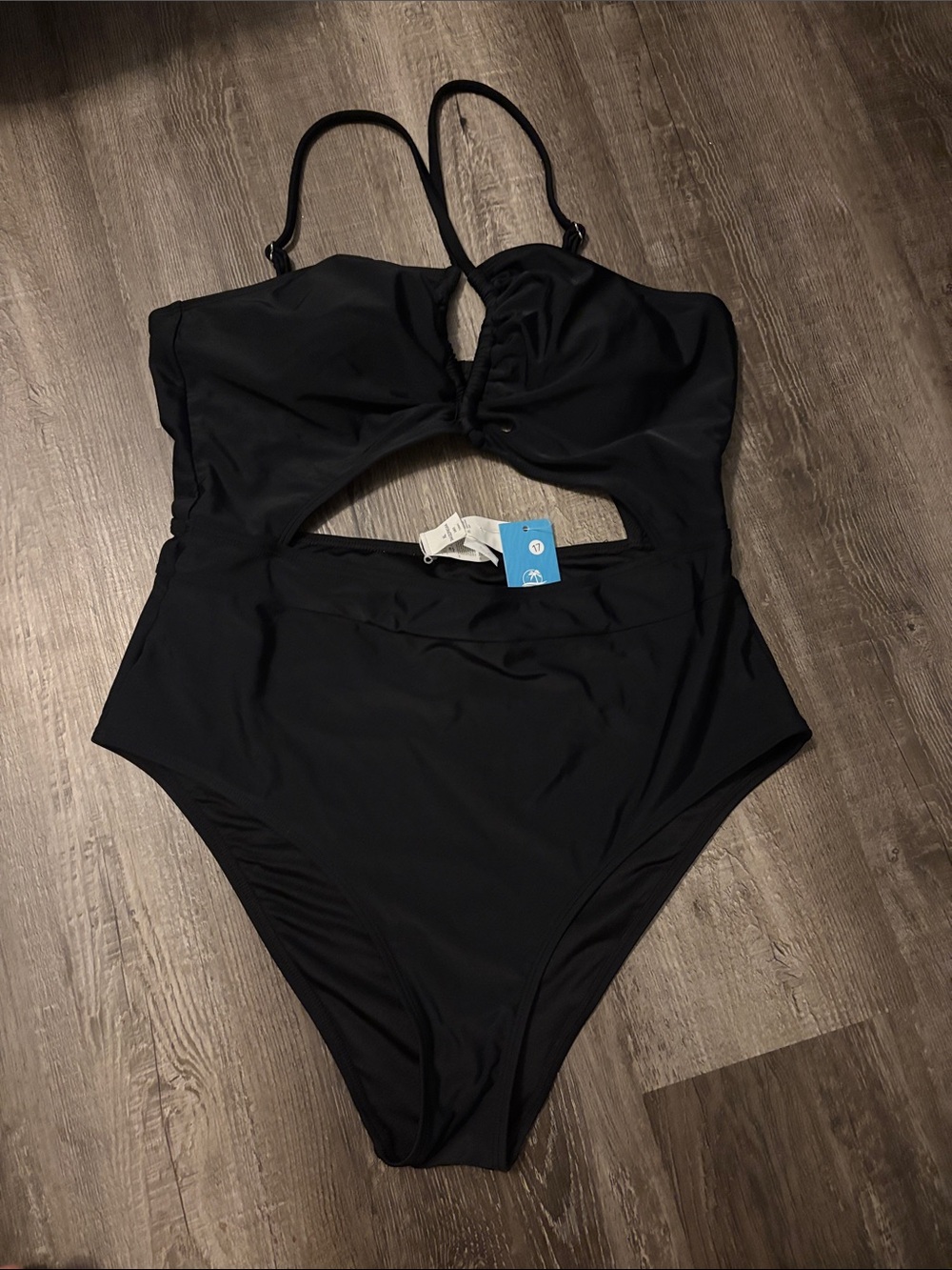 Cupshe Womens Black One-Piece Cutout Swimsuit XL